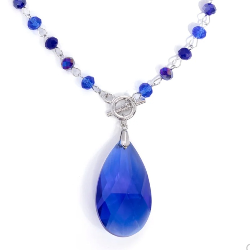🔵💎🔵 “TEARDROP TALE” BLUE TEARDROP NECKLACE WITH FREE EARRINGS ~ PAPARAZZI❗️